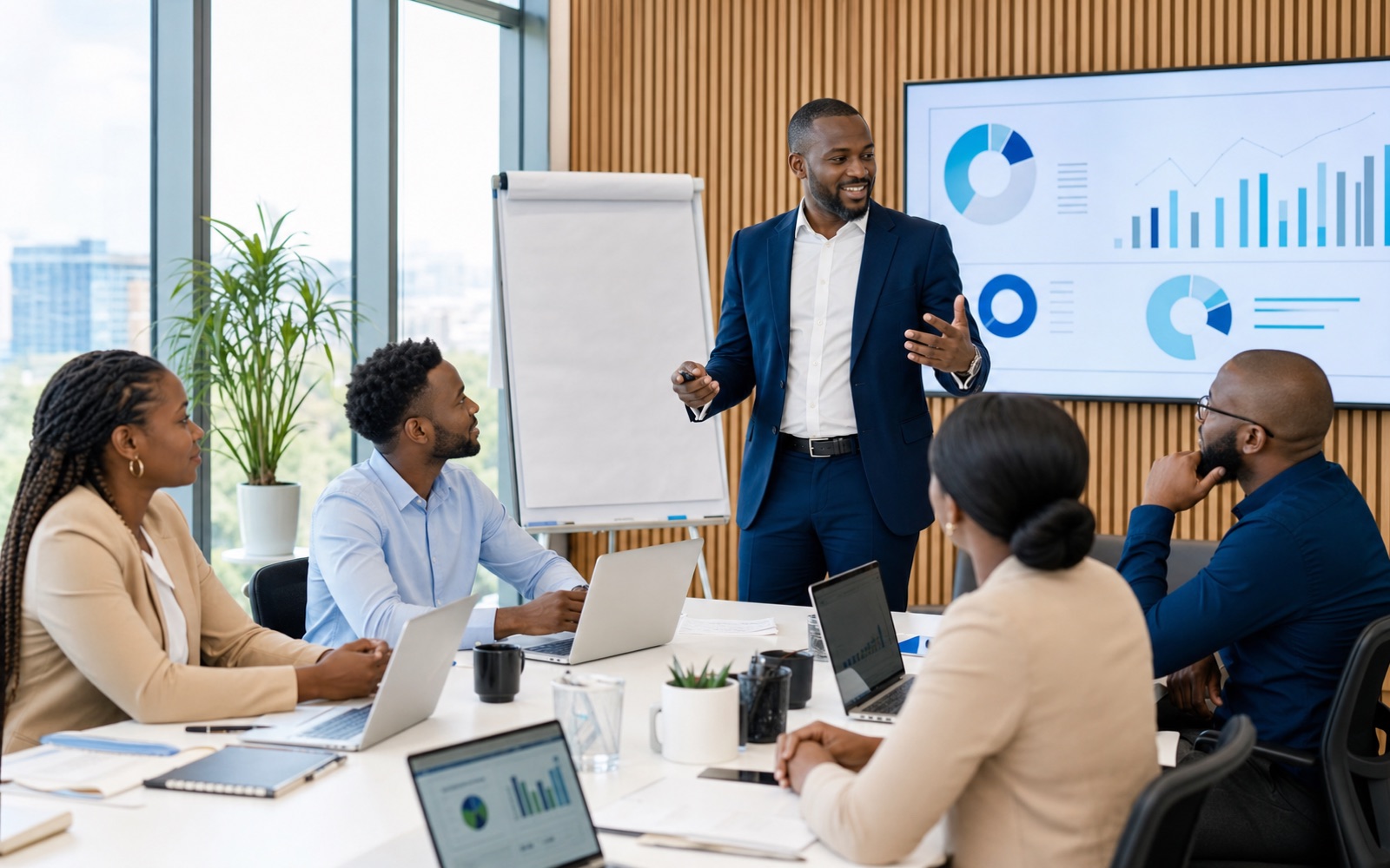 Esenai corporate training facilitator leading a business performance workshop